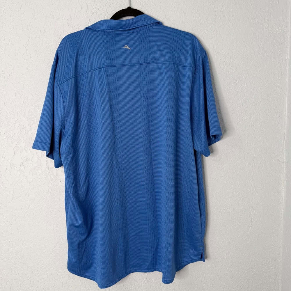 Tommy Bahama IslandZone Mens XXL Blue Tonal Floral Jacquard Button Down Shirt - Picture 6 of 6
